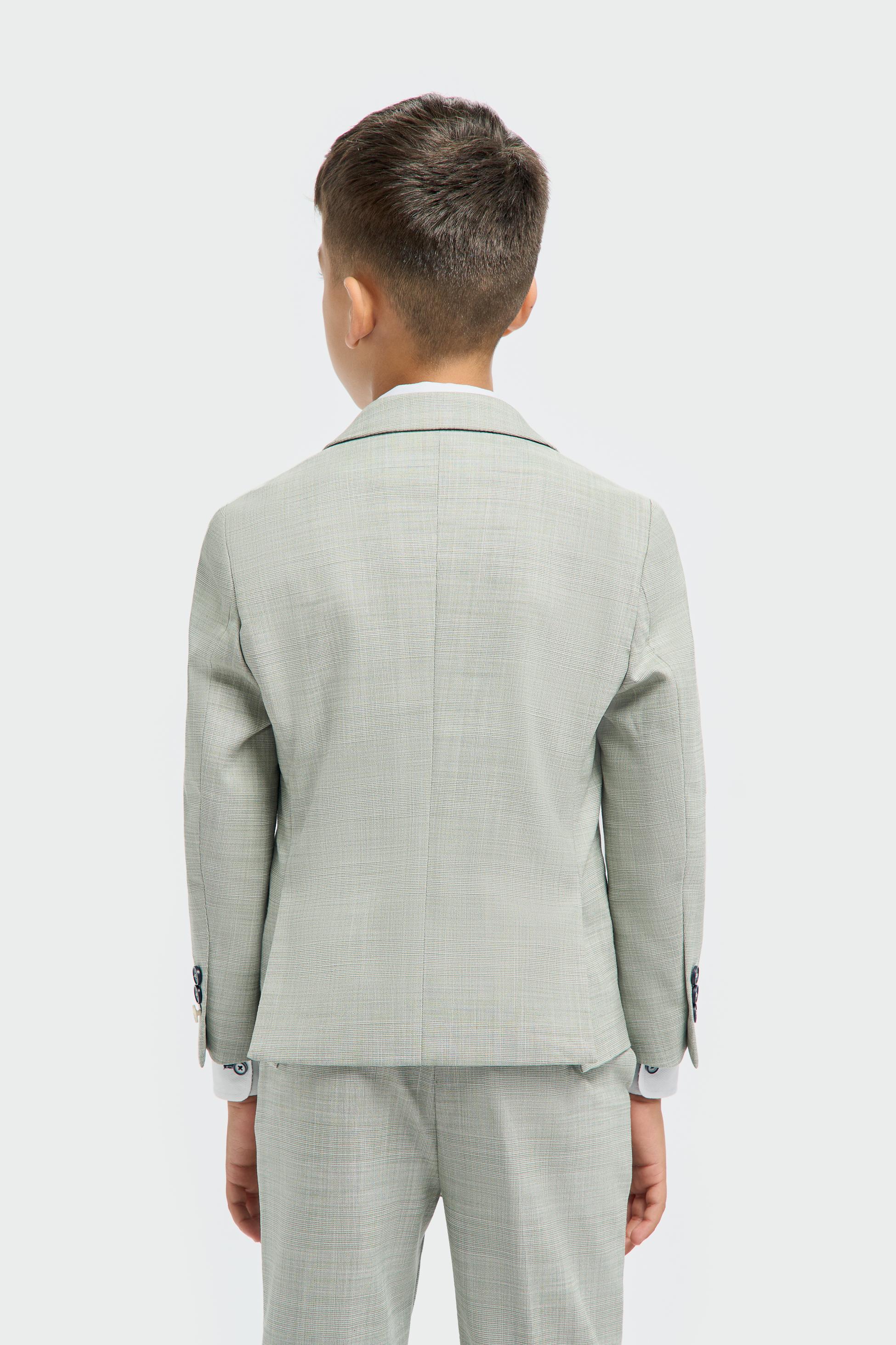 Boys’ 3-Piece Sage Green Textured Suit - Camden - Sage Green