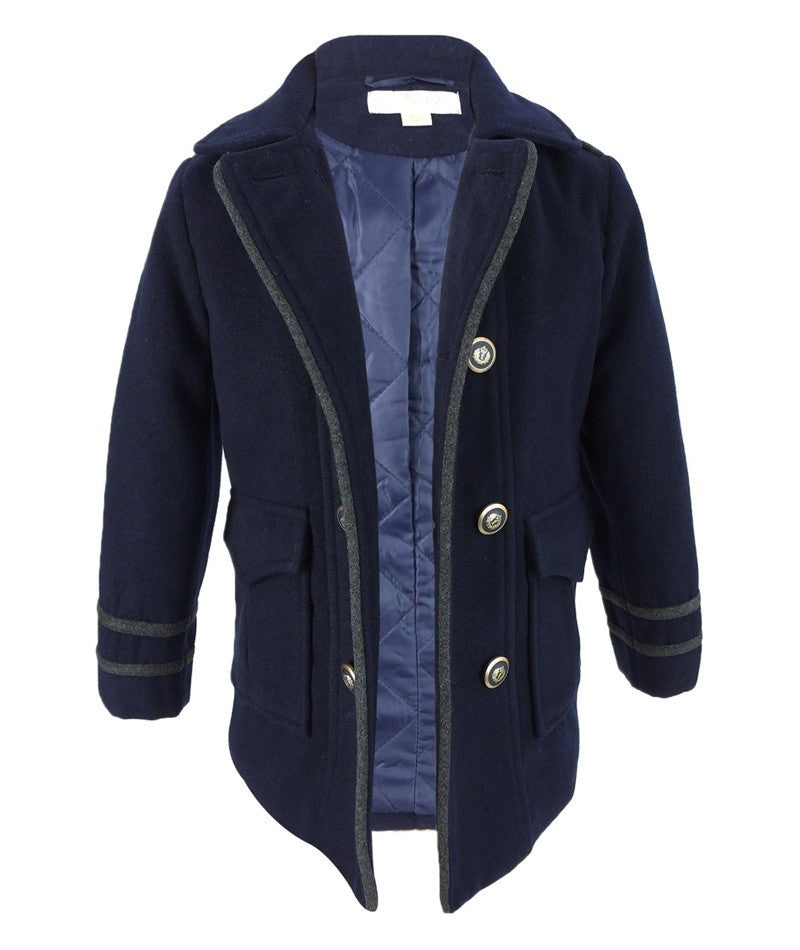 Boys Coat and Hat Set - Navy Blue