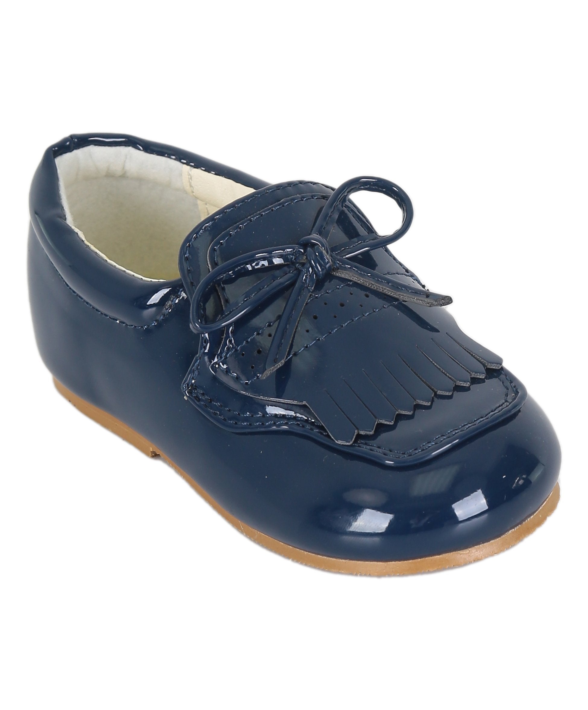 Baby Jungen Vorläufer Lack Loafers - ADAM - Navyblau