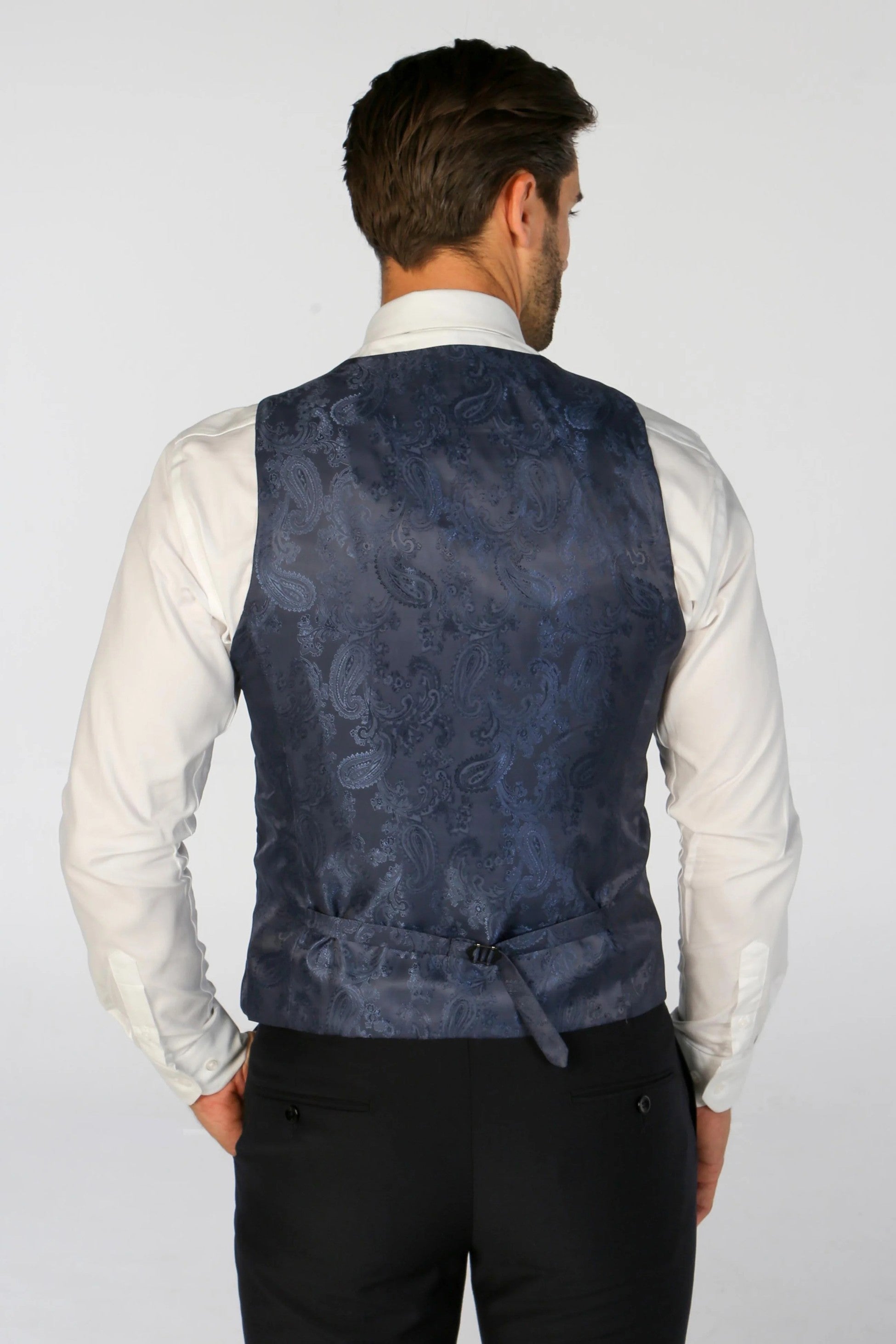 Gilet de costume ajusté pour hommes - PARKER - Bleu Marine