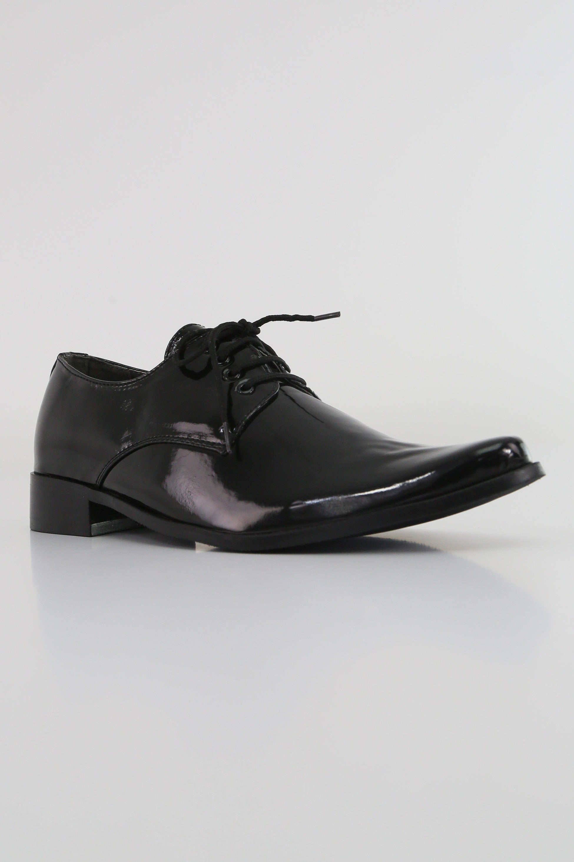 Chaussures Derby en cuir verni pour garçons - GEORGE - Noir