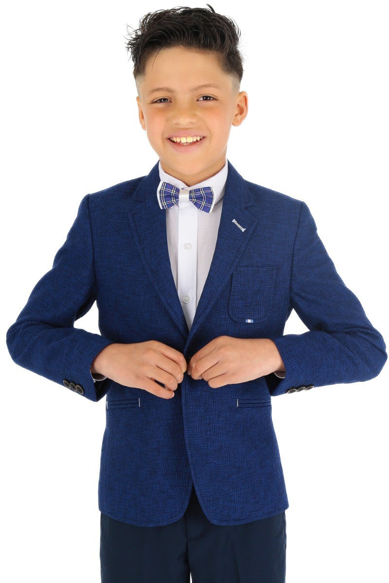 Blazer Formel en Tissu Twill Slim Fit pour Garçons - TERRY - Bleu Marine