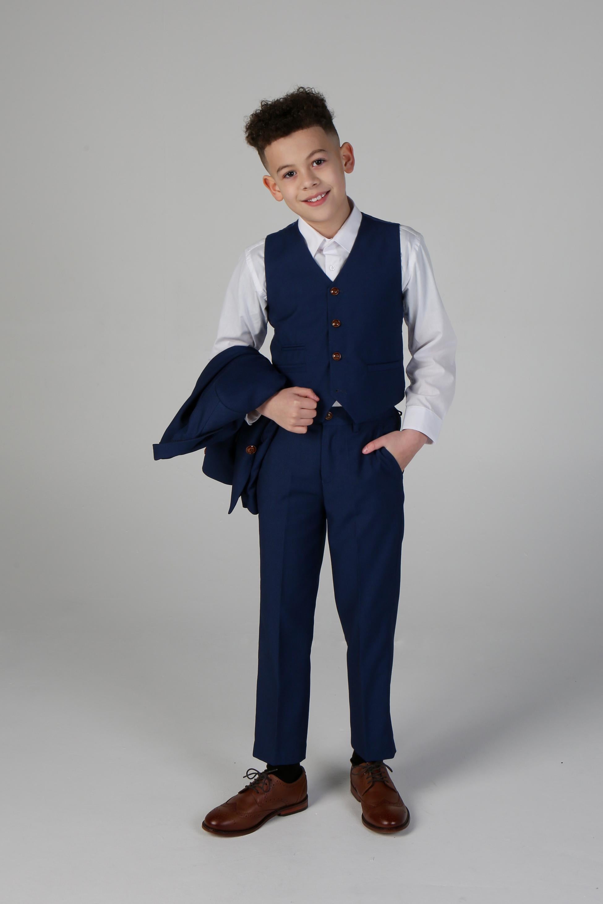 Boys Tailored Fit Blue Suit - MAYFAIR - Royal Blue