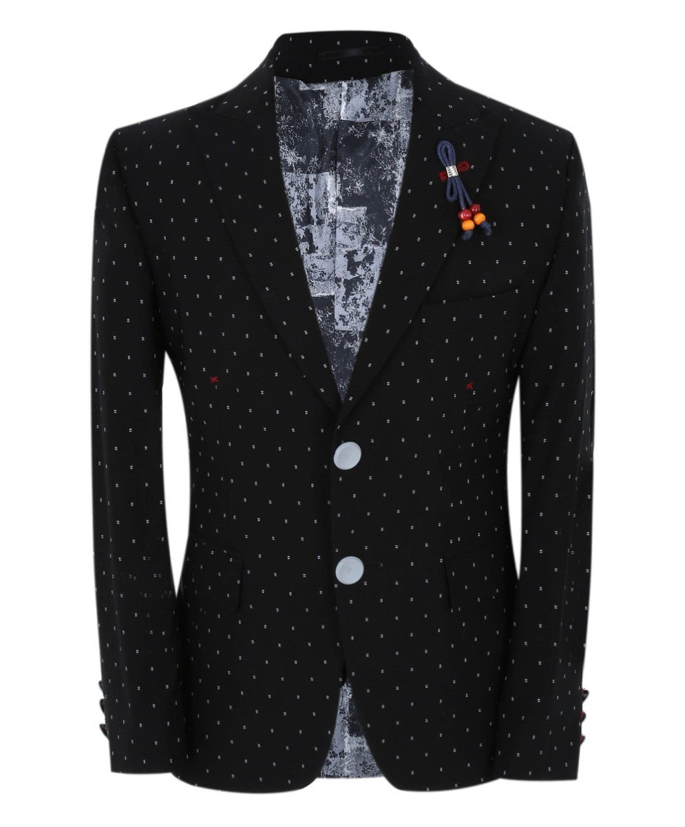 Costume à Pois Slim Fit Noir pour Garçons - Avagadro - Noir