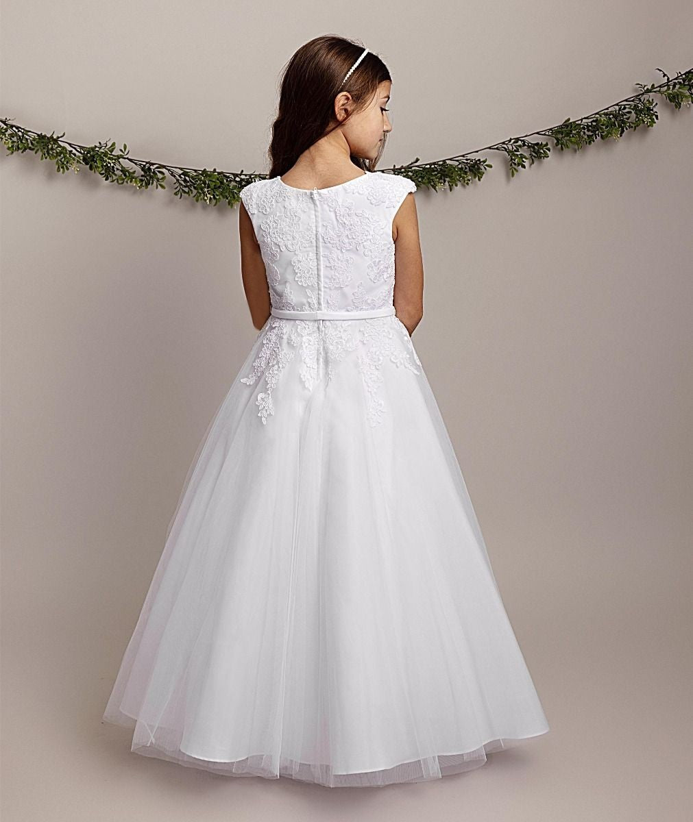 Robe en dentelle blanche longue pour filles - TIFFANY - Blanc