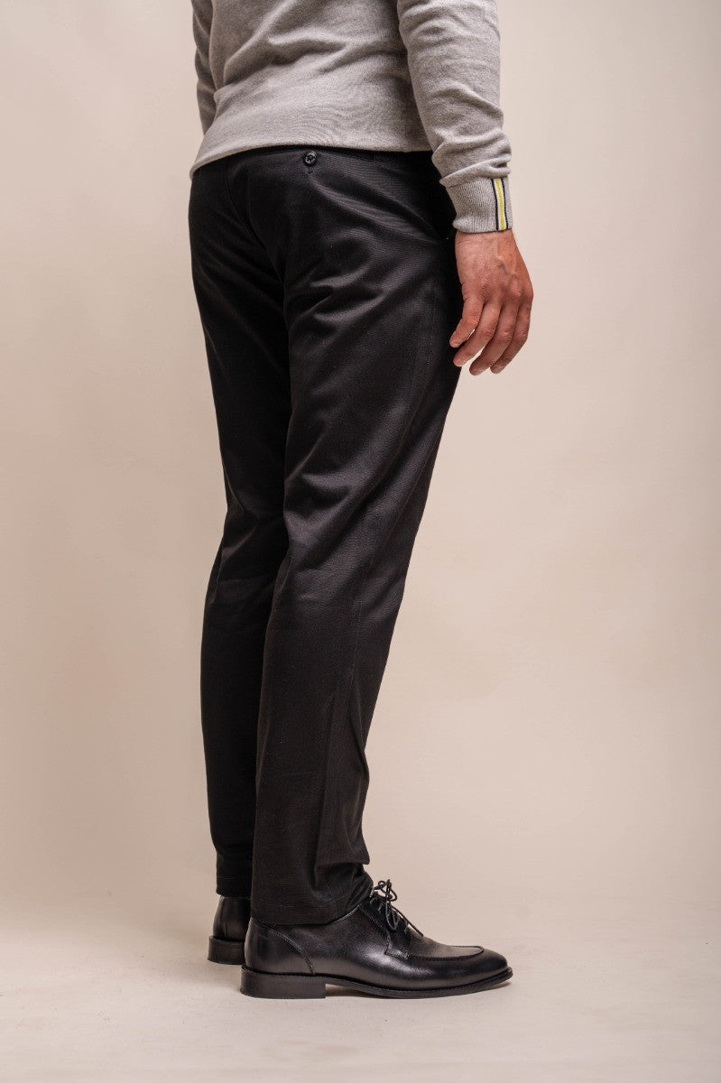 Pantalons chino en coton pour hommes - DAKOTA - Noir