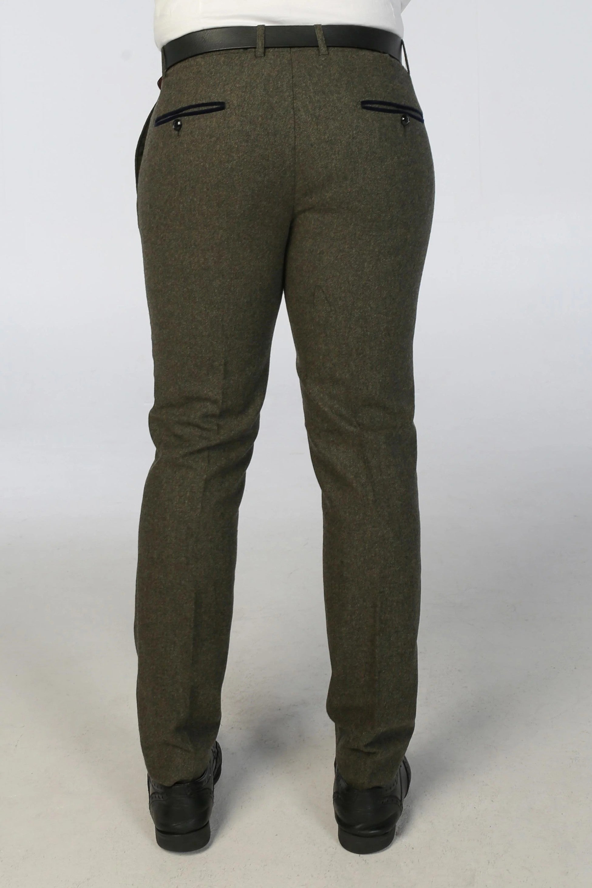 Pantalons formels en mélange de laine pour hommes - OSCAR - Vert