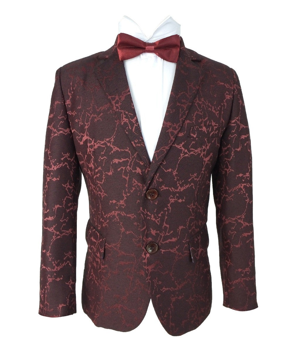 Jungen Marmor Druck Blazer - Bordeaux