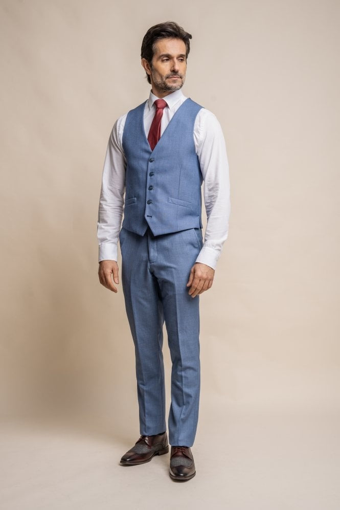 Men's Slim Fit Formal Waistcoat - REEGAN - Sky Blue