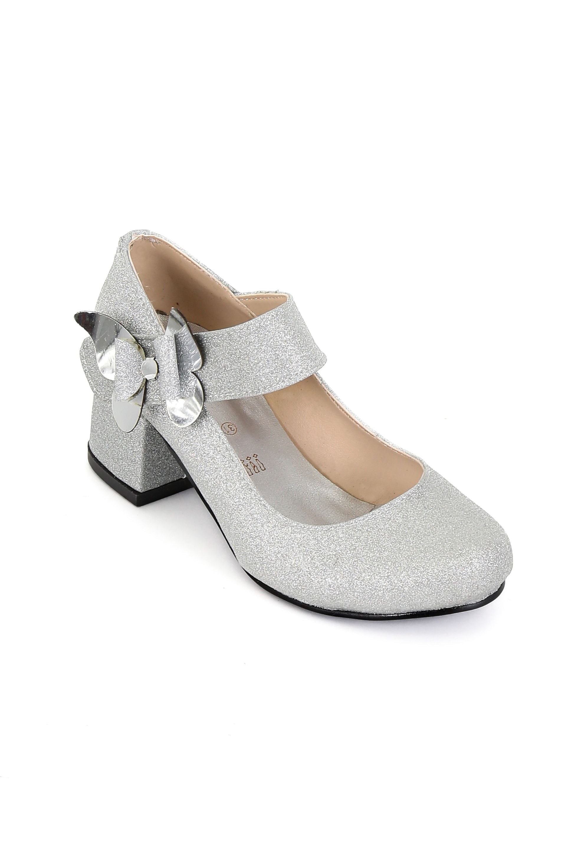 Chaussures Mary Jane Pailletées à Bloc Talon pour Filles - AITANA - Argent