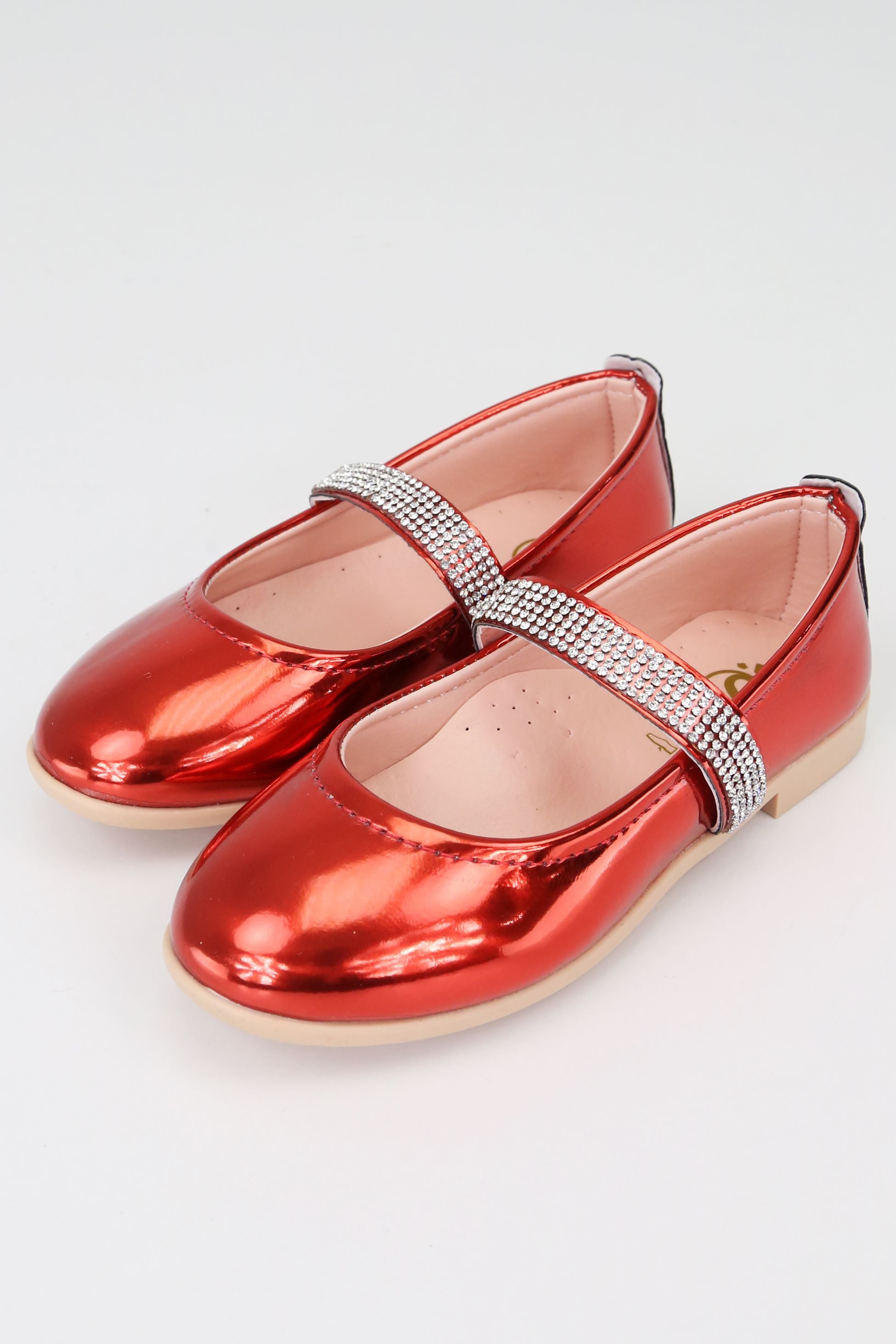 Mädchen Strass Lack Mary Jane Schuhe - ARWEN - Rot