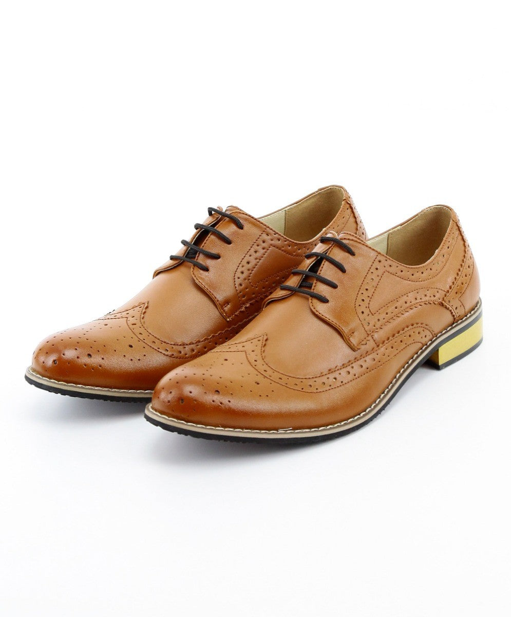 Chaussures Richelieu en Cuir à Lacets pour Homme - Brun Beige