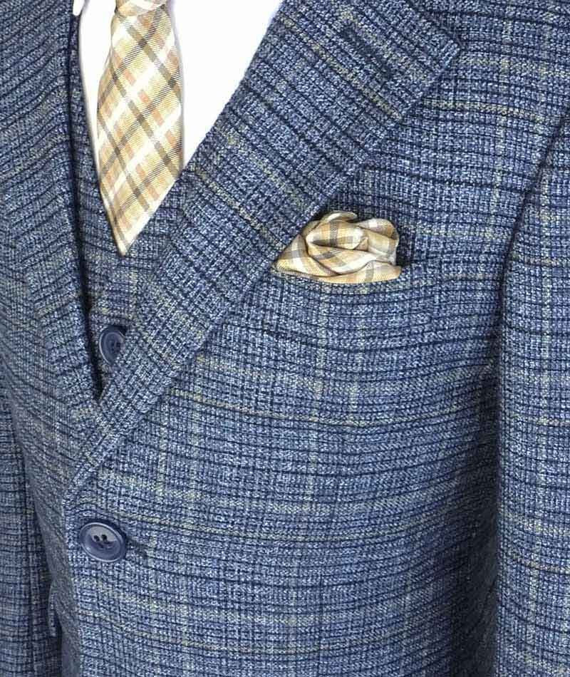 Ensemble Costume en Tweed à Carreaux Bleu Ciel pour Garçons - Bleu Ciel