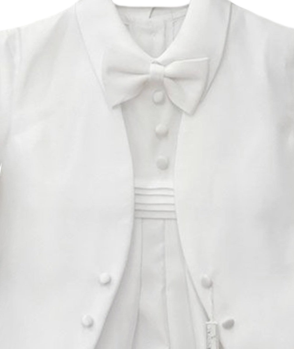 Baby Boys All In One Christening Suit - White