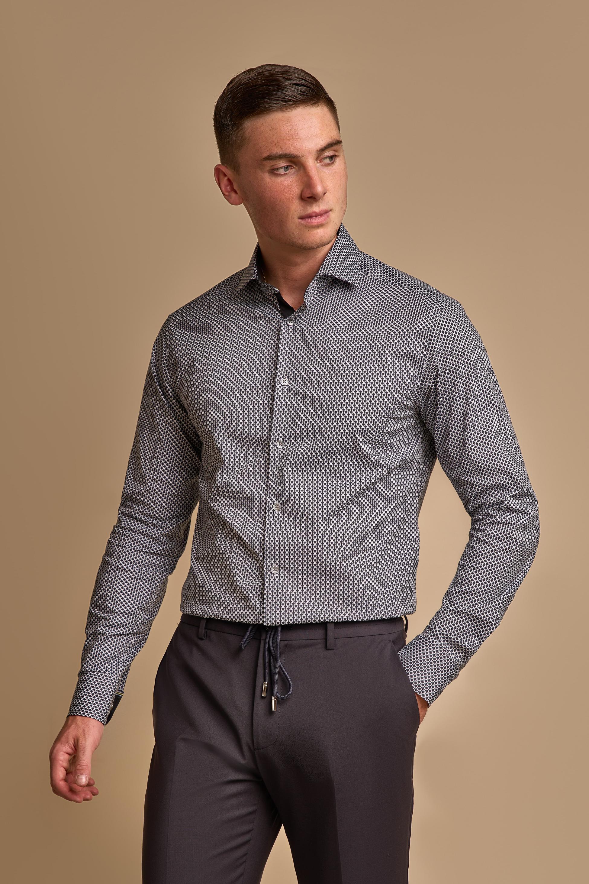 Herren Slim Fit Langarm Baumwollhemd - ELDON