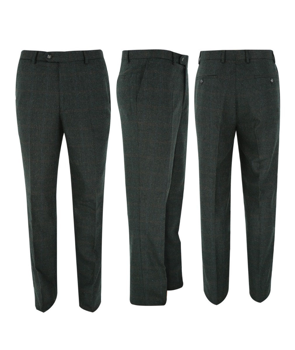 Costume en Tweed à Motif Check Tailleur pour Homme - JOSHUA Green - Vert Foncé