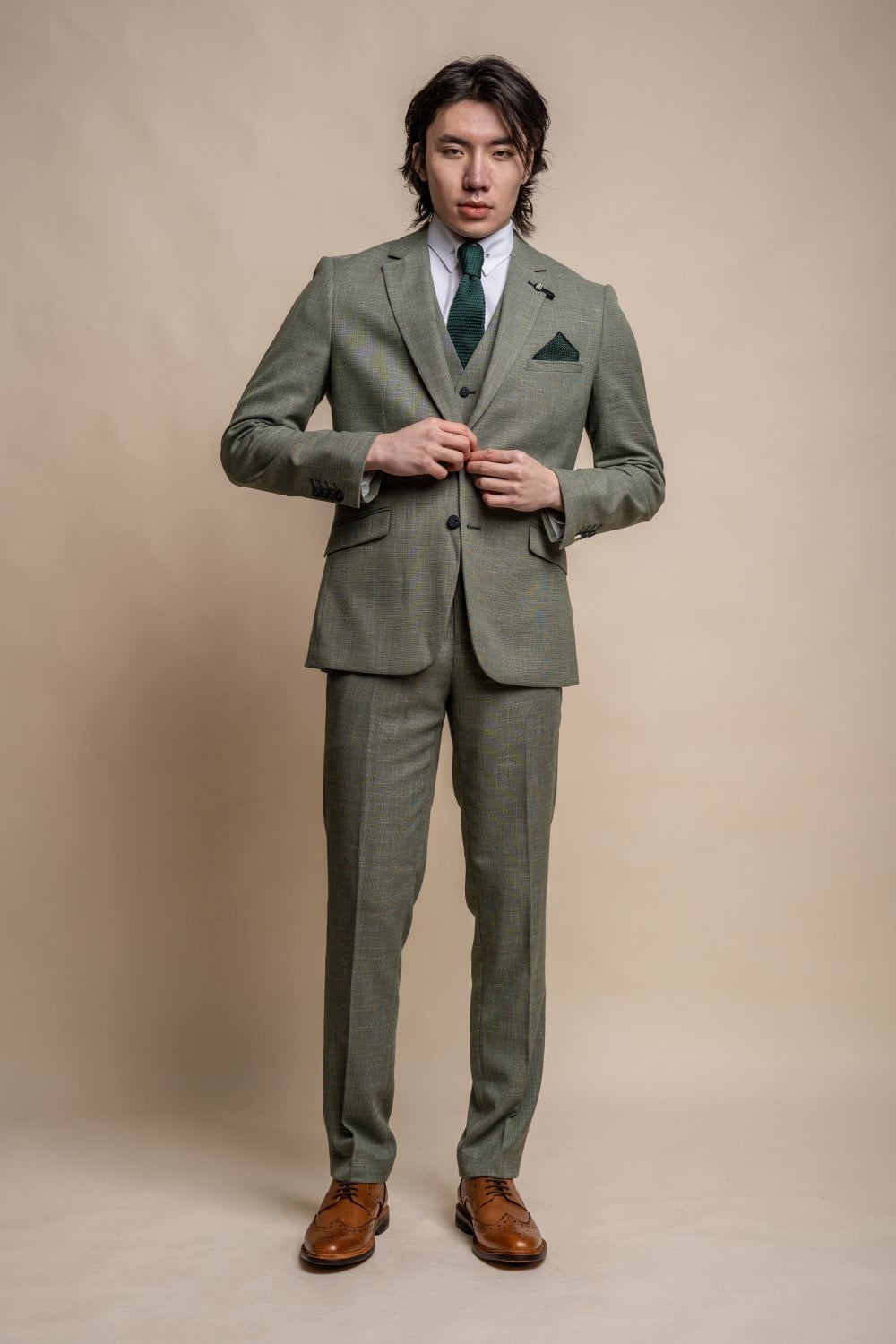 Men's Slim Fit Suit Jacket - MIAMI - Sage Green