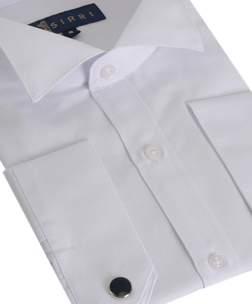 Chemise de Smoking à Col Cassé avec Boutons de Manchette pour Garçons - Blanc