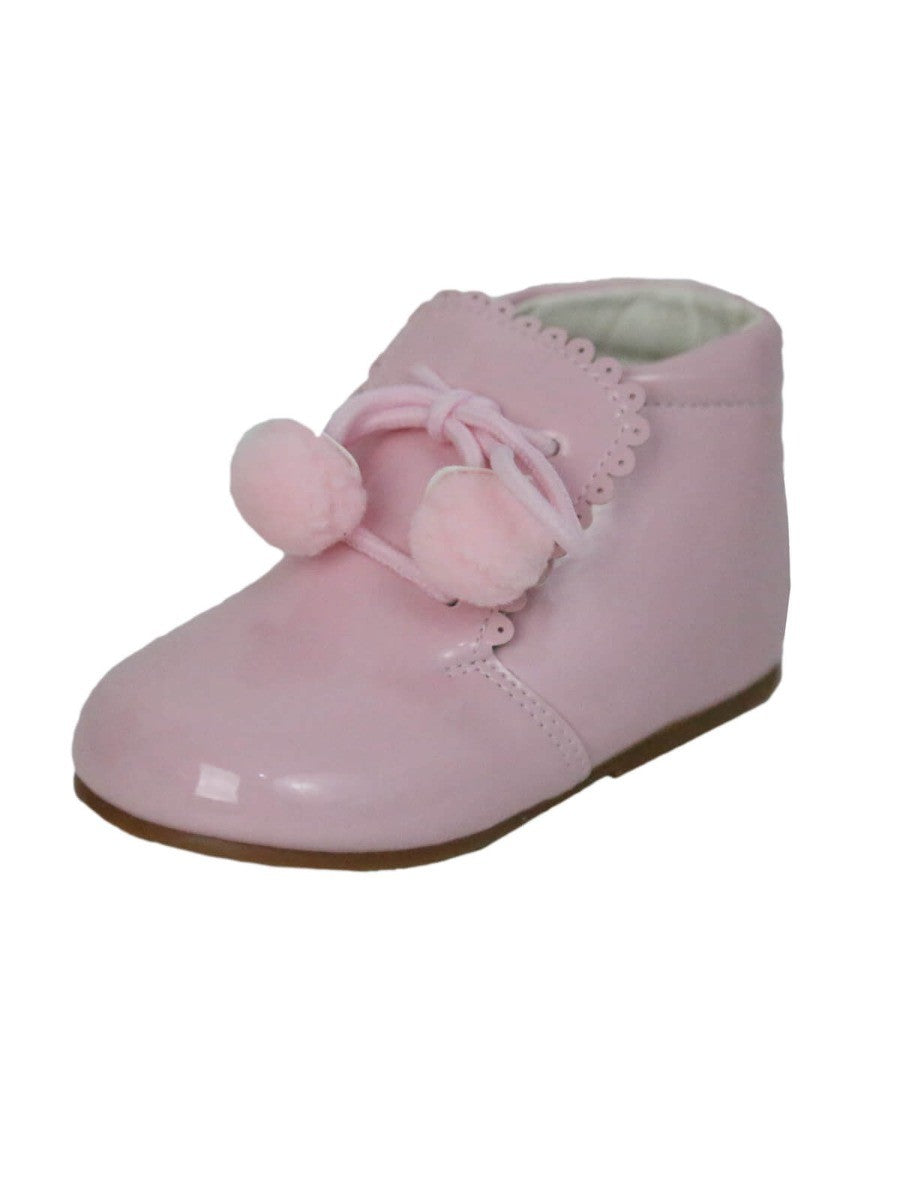 Baby Mädchen Pom Pom Lack Stiefelchen - Pink