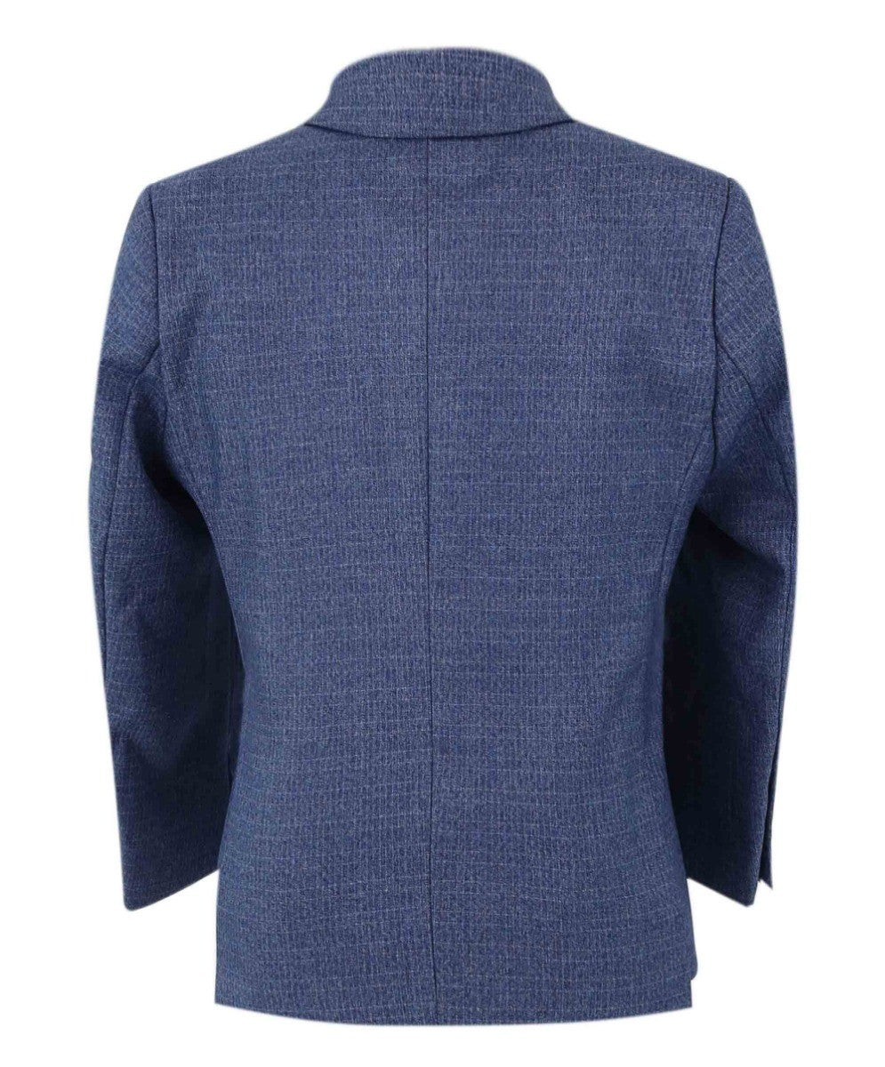 Costume Texturé Tailored Fit Bleu pour Garçons - LONDON - Bleu Denim Moyen