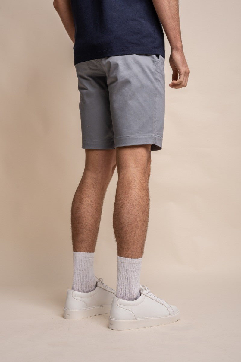 Herren Baumwolle Casual Slim Fit Chino Shorts - DAKOTA - Grau