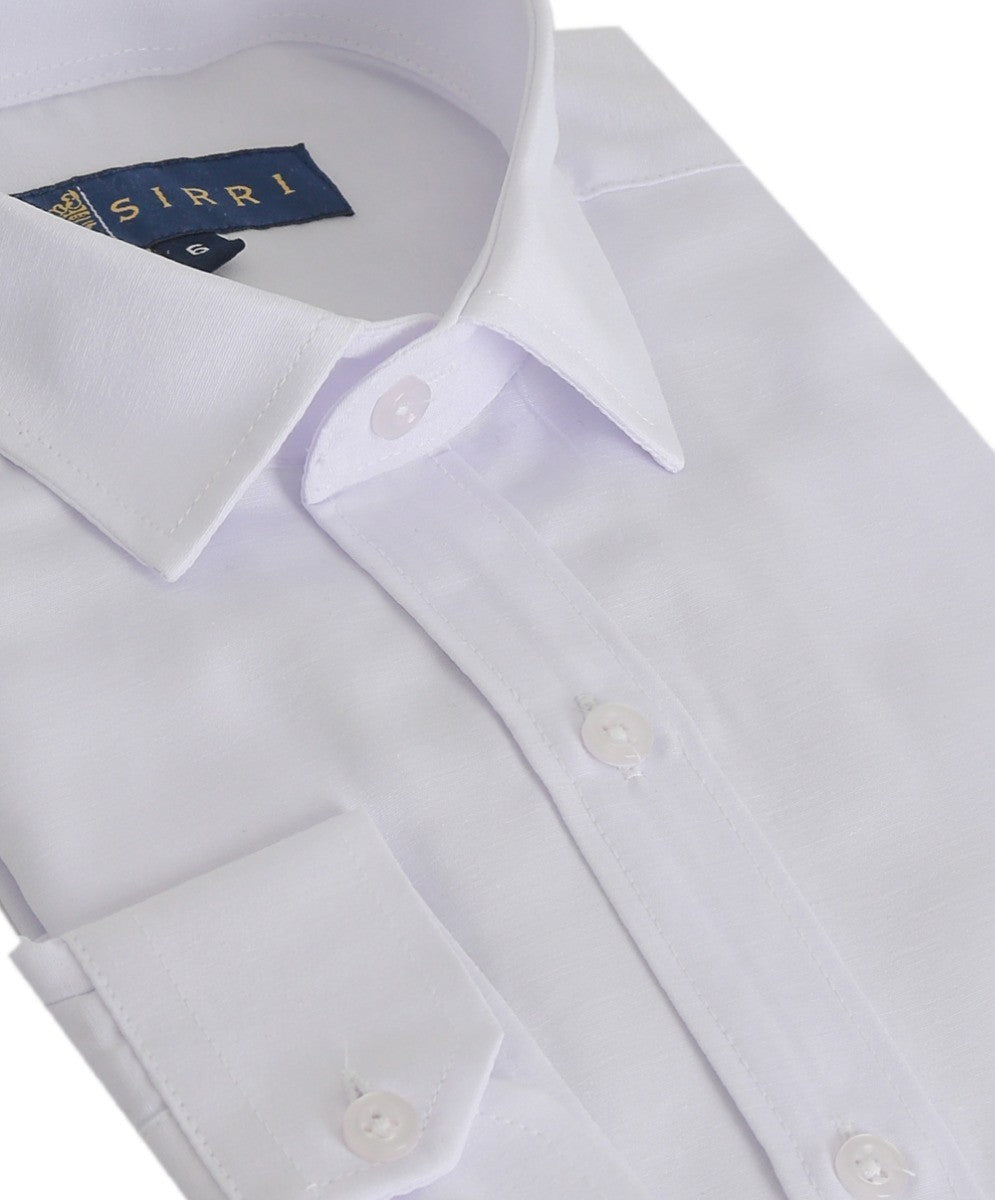 Chemise Classique Slim Fit en Coton pour Garçons - Blanc