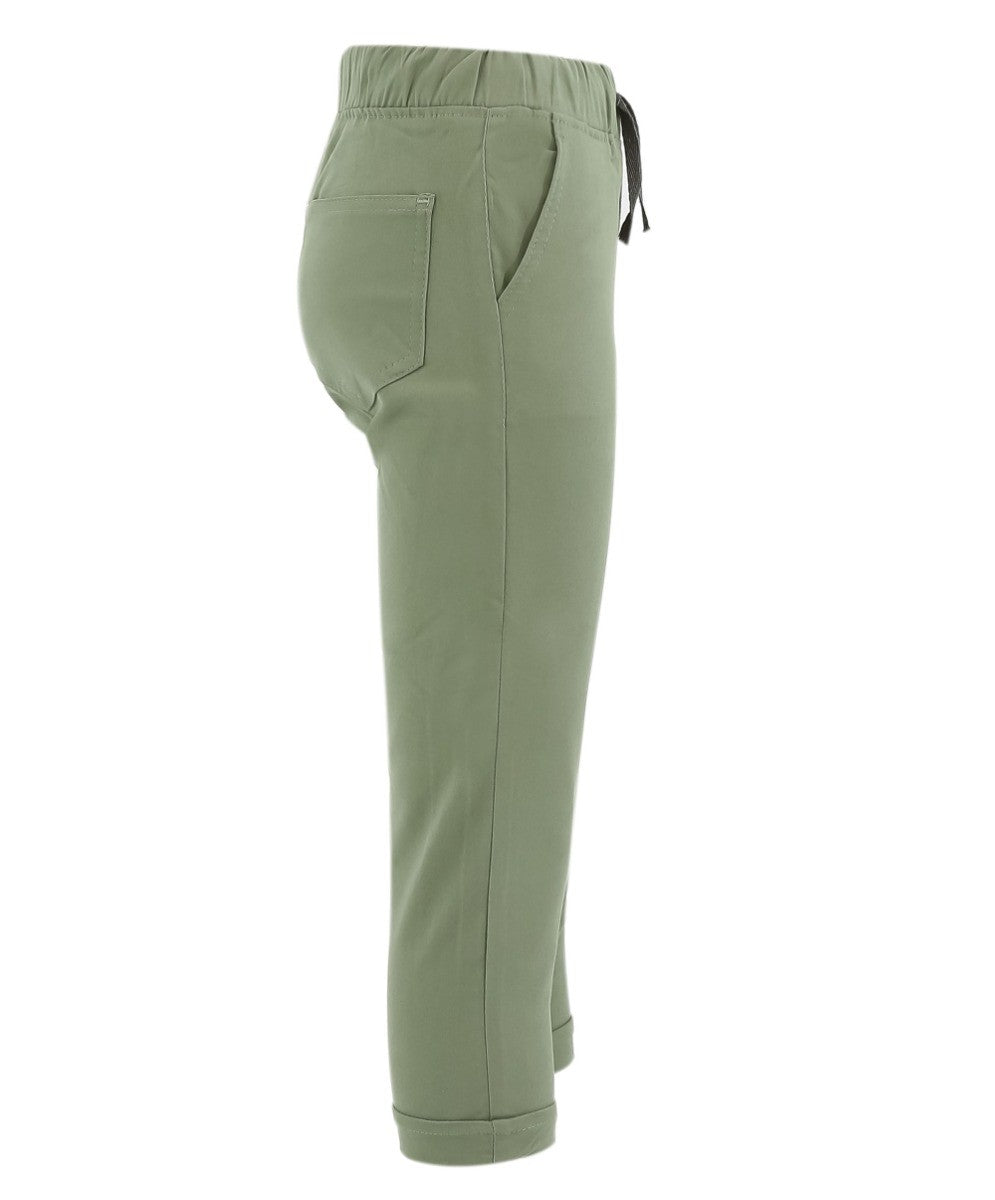 Pantalons Chino en Coton Élastique pour Garçons - ENZO - Vert Sauge