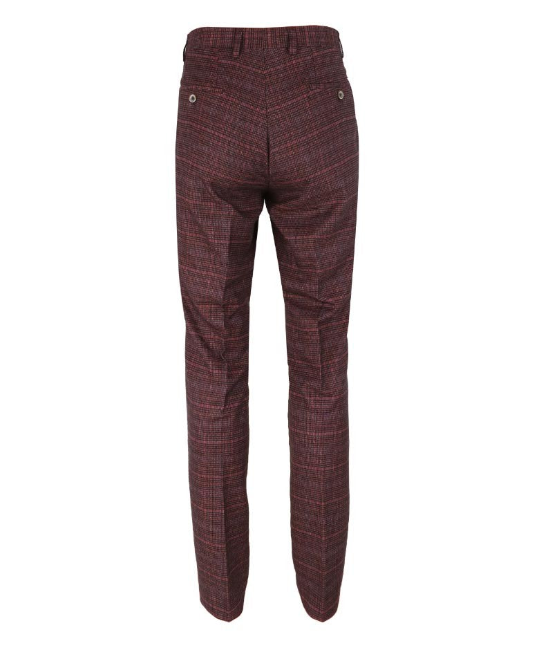 Pantalon en tweed ajusté à carreaux - CARLY Vin - Vin