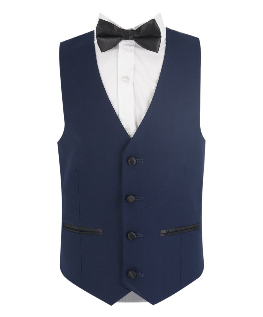 Jungen Glanzrevers Tuxedo Dinner Anzug - Navyblau