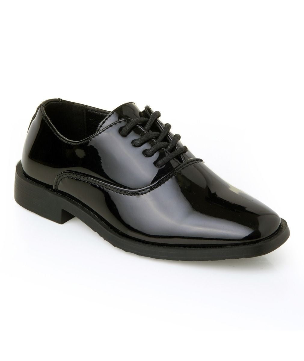 Jungen Schwarze Lack Schnürschuhe Oxford - Jake - Schwarz