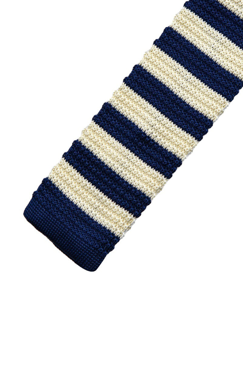 Herren Gestrickte Krawatte - Beige und Marine