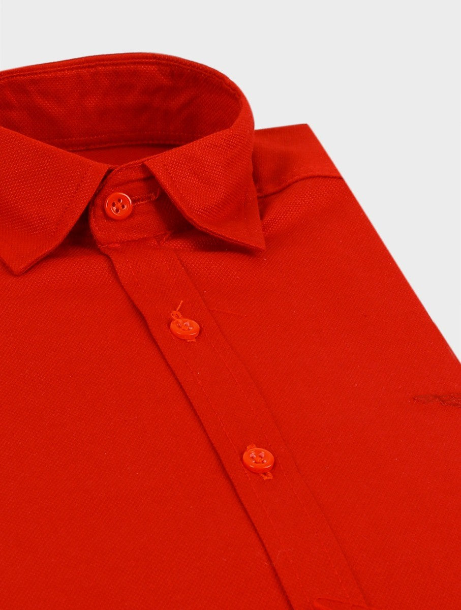 Chemise Oxford en Coton Slim Fit pour Garçons - RYAN - Rouge