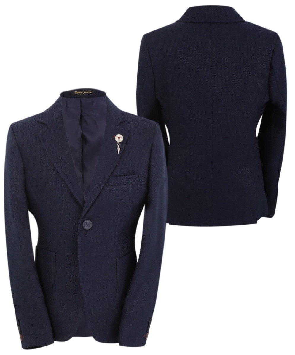 Jungen Einreihiger Slim Fit Formeller Blazer - GERRARD - Navyblau