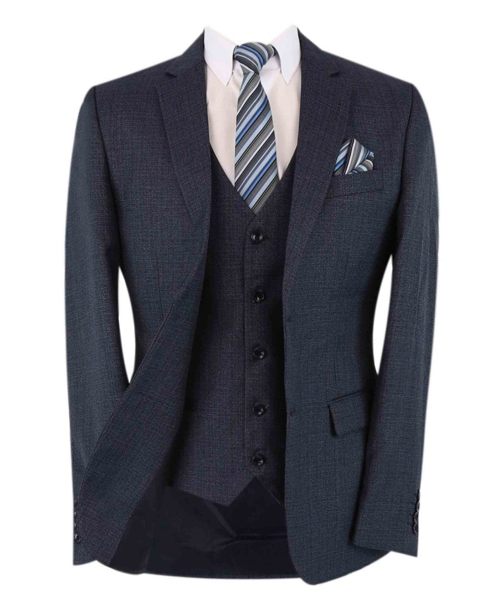 Costume Texturé Tailleur pour Homme - ADRIAN - Bleu Marine