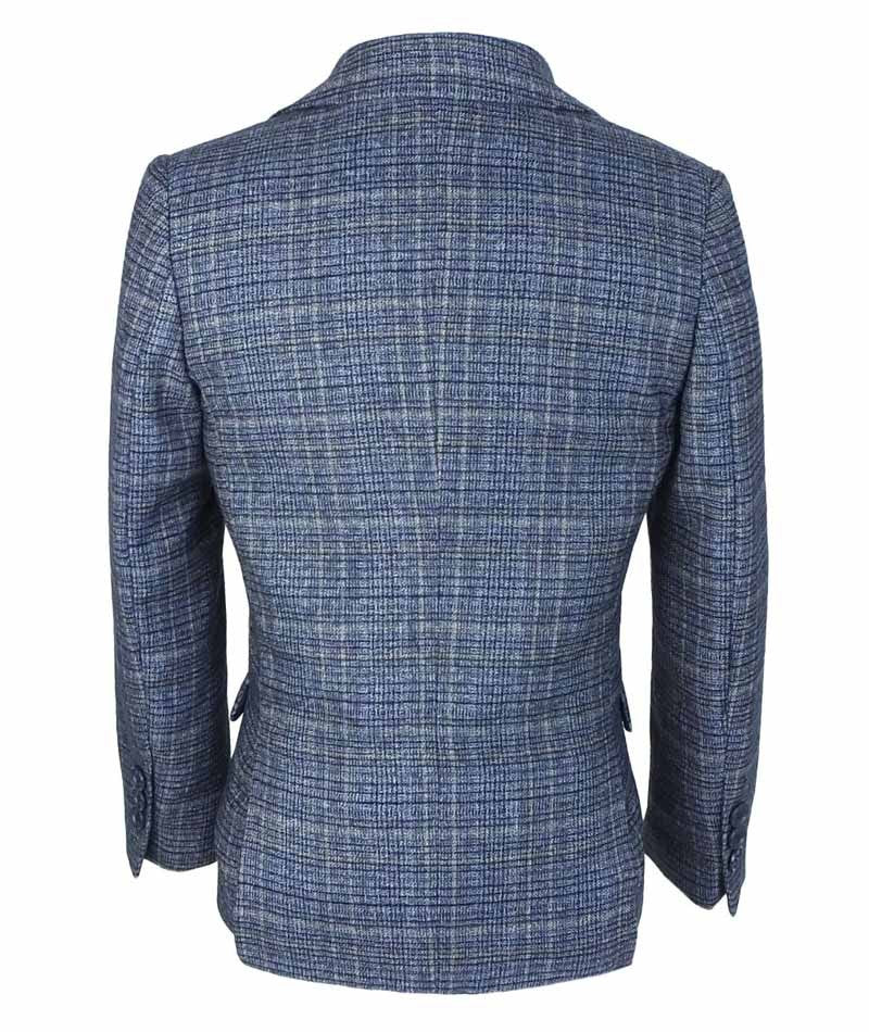 Ensemble Costume en Tweed à Carreaux Bleu Ciel pour Garçons - Bleu Ciel