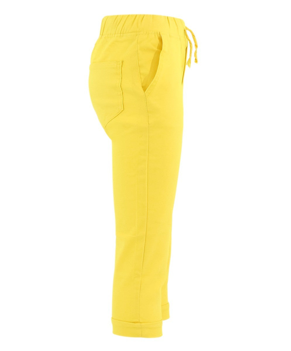 Pantalons Chino en Coton Élastique pour Garçons - ENZO - Jaune