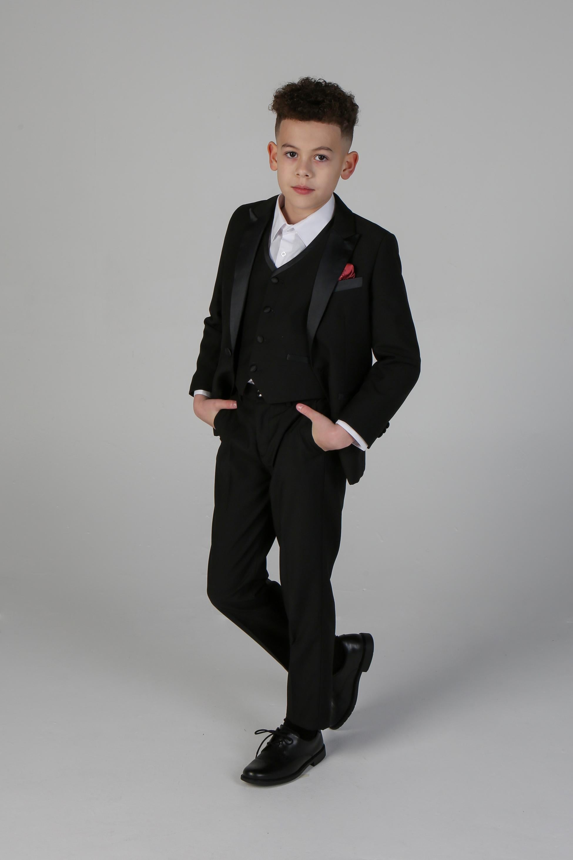 Jungen Peak Lapel Tuxedo Dinner Anzug - HARRY Schwarz - Schwarz