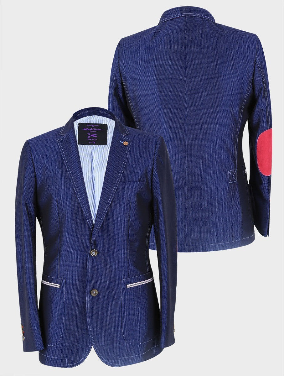 Blazer décontracté ajusté bleu marine pour hommes - TONY Accardo - Bleu Marine