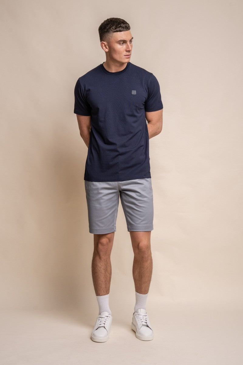 Herren Baumwolle Casual Slim Fit Chino Shorts - DAKOTA - Grau