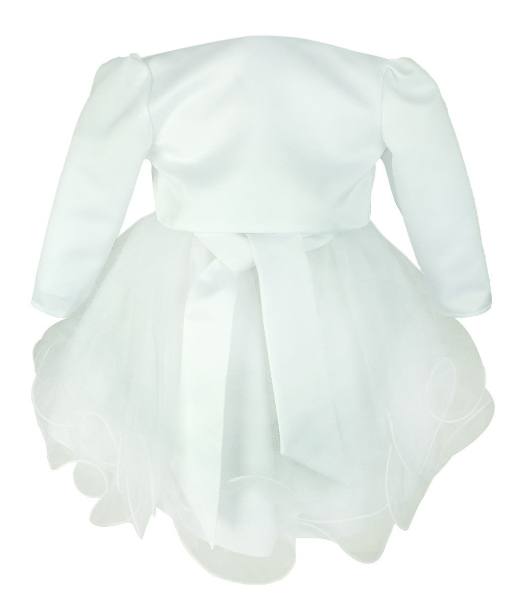 Robe de Baptême Mariée avec Boléro Papillon pour Filles - Blanc