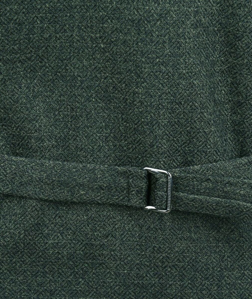 Gilet Double Boutonnage en Tweed à Motif Chevron pour Hommes et Garçons - ALPINI - Vert