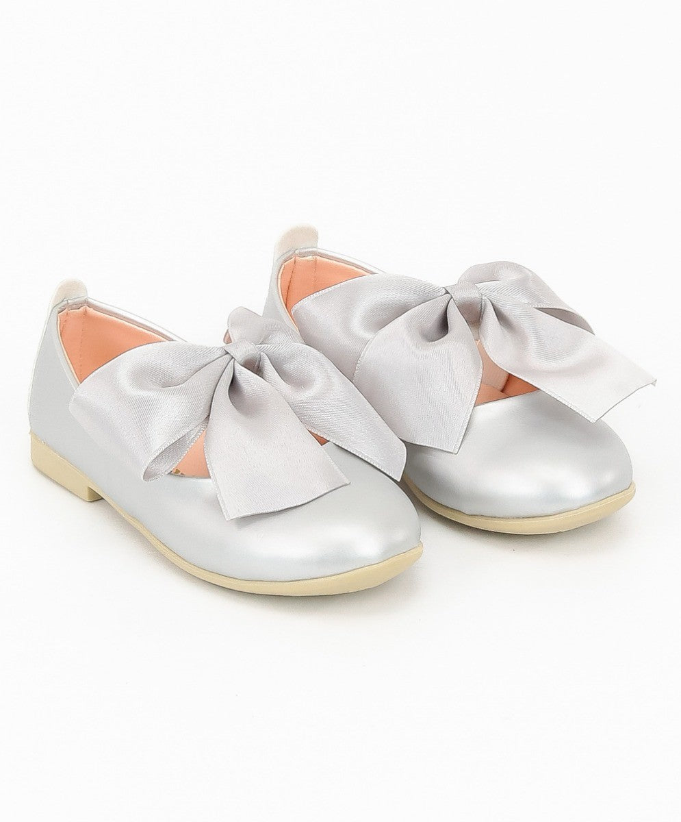 Girls Patent Flat Mary Jane Shoes - ELENA - Silver