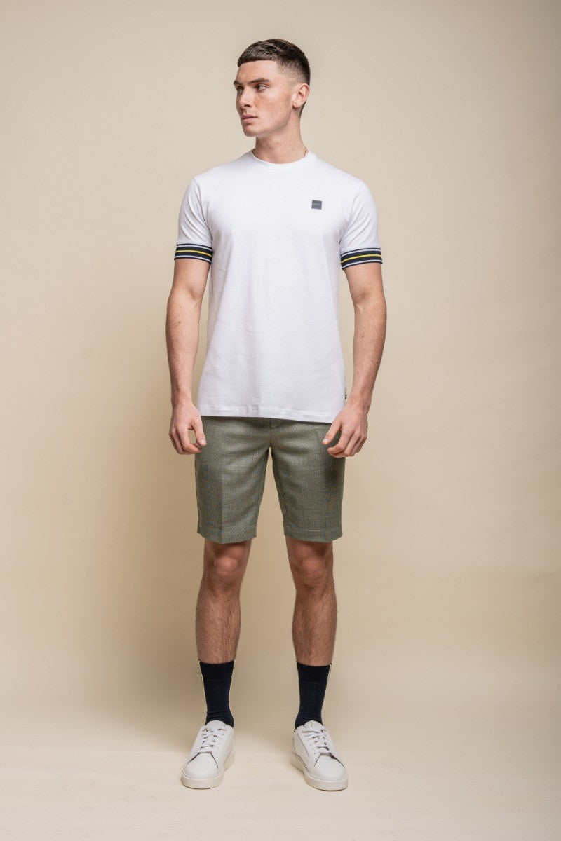 Herren Mid Rise Slim Fit Shorts - MIAMI - Salbeigrün