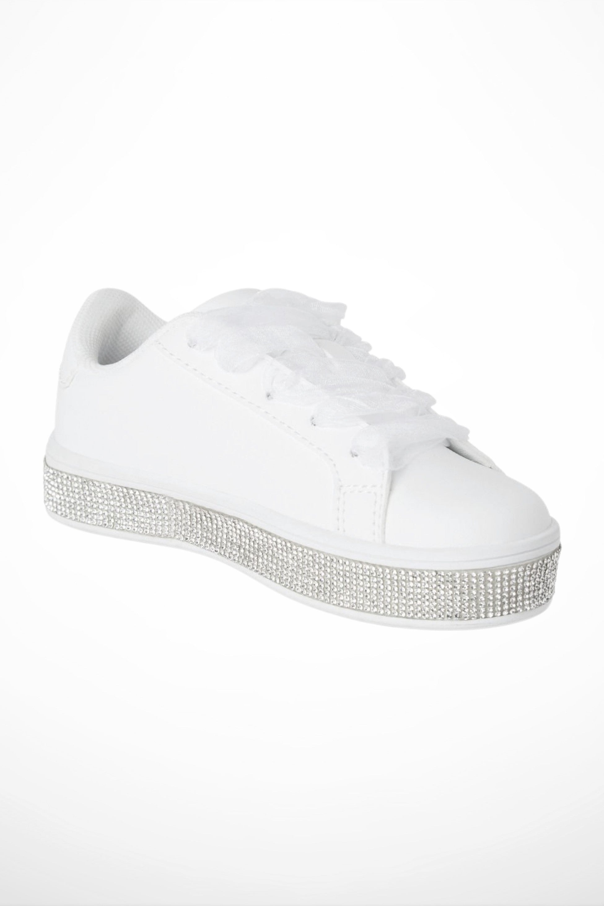 Mädchen Weiße Strass Plattform Sneakers – WITNEY - Weiß