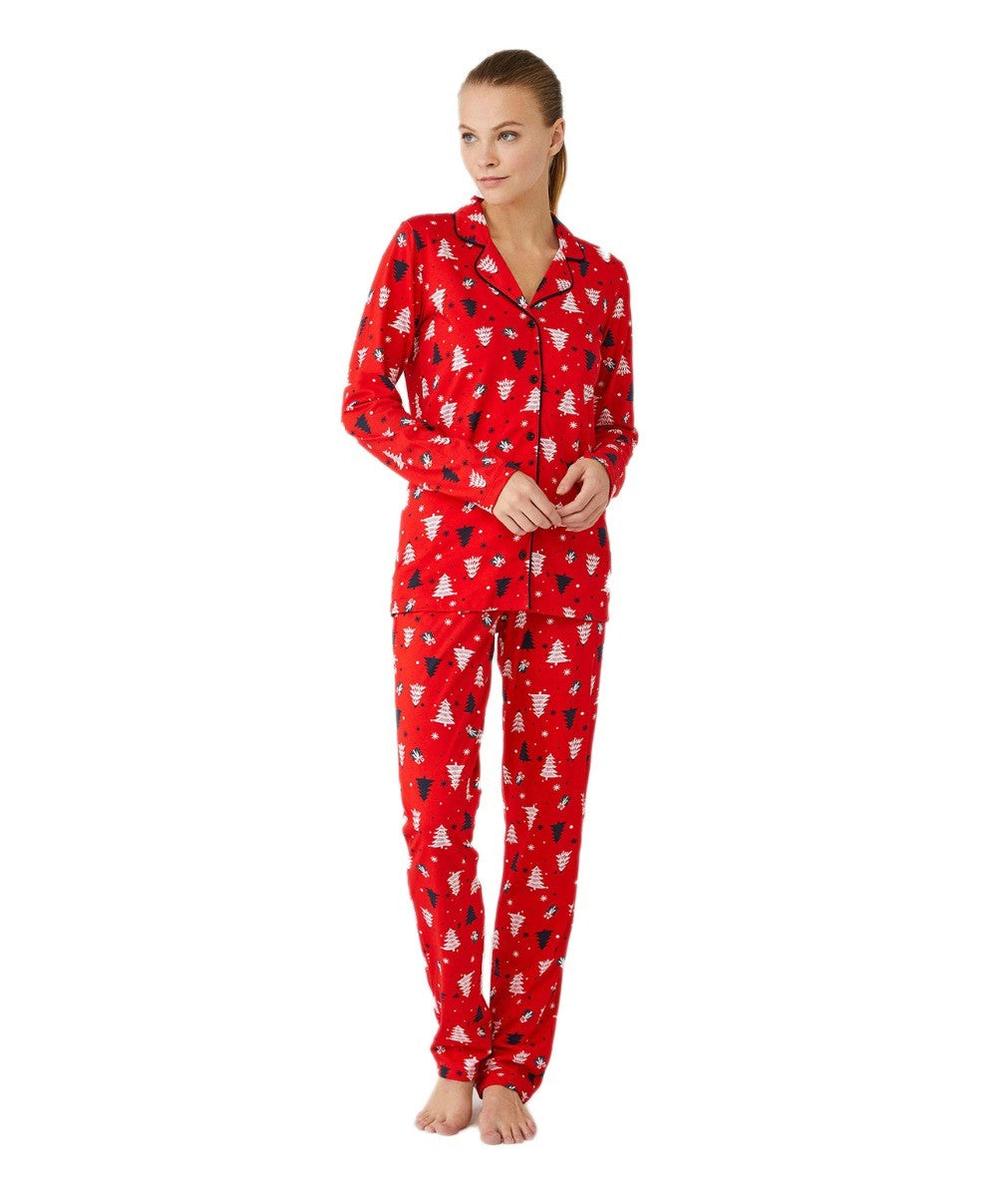 Pyjama à Motifs Rouge pour Femmes - Rouge