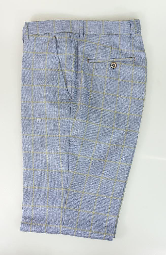 Pantalon à Carreaux Rétro pour Hommes - CONNOR - Bleu Clair