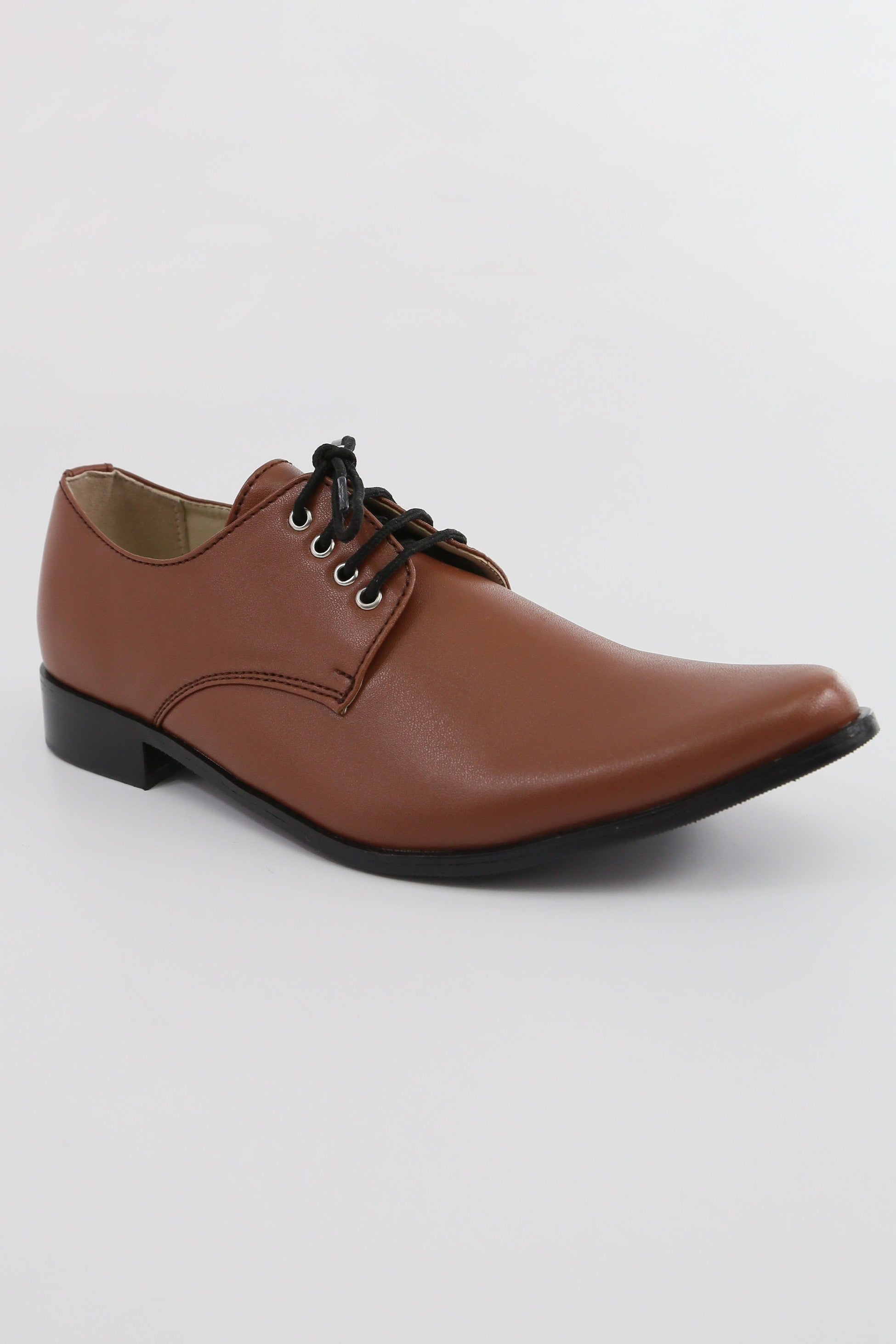 Chaussures Derby en cuir mat pour garçons - GEORGE - Marron