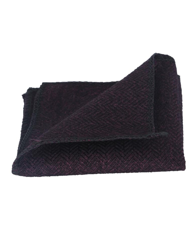 Mouchoir de Poche en Tweed à Motif Chevron pour Garçons et Hommes - Violet