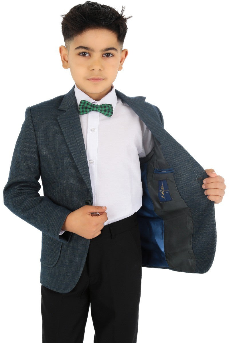 Jungen Baumwollmischung Slim Fit Formeller Köper Blazer - Khakigrün