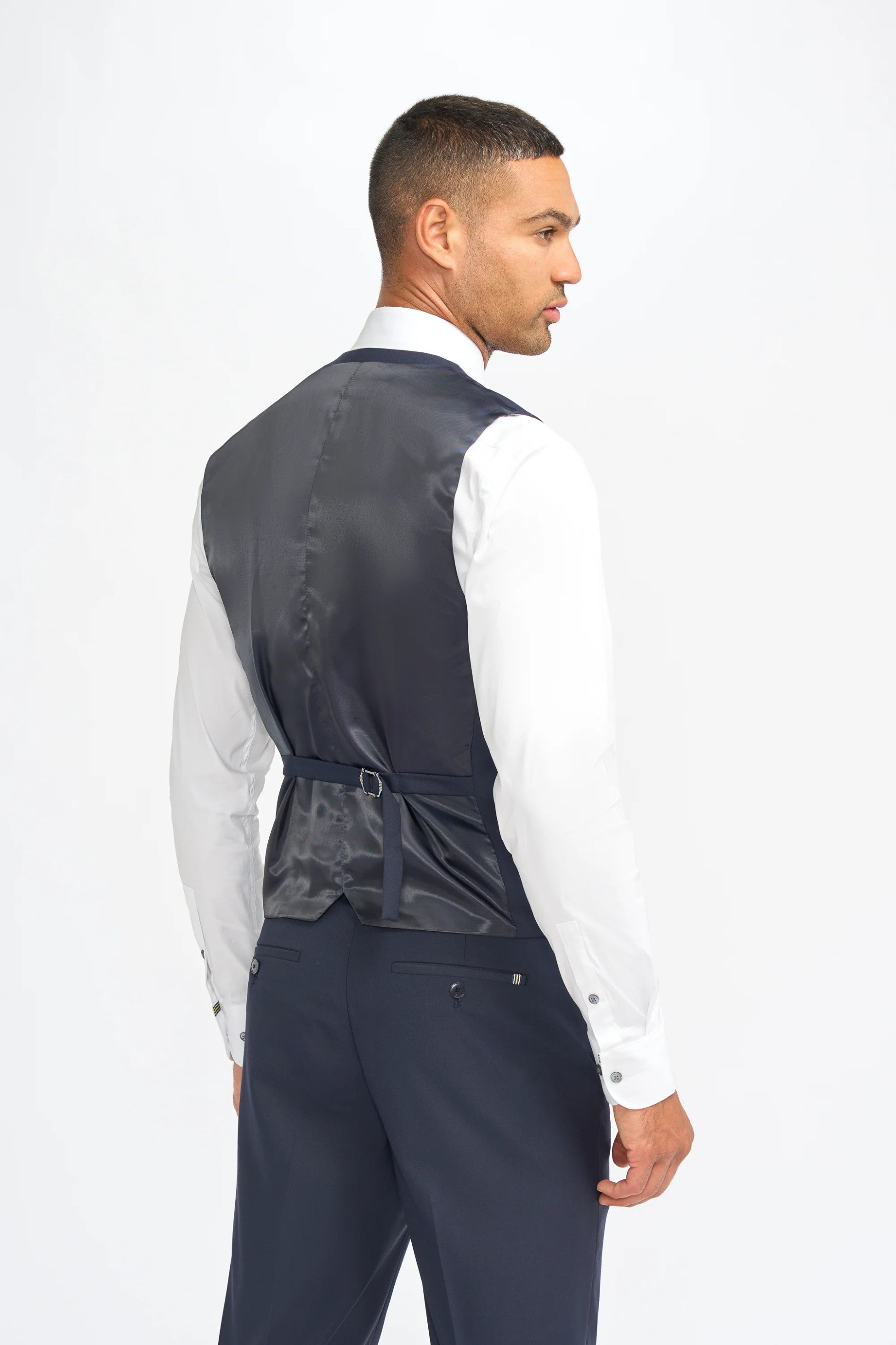 Premium Slim Fit Men's Waistcoat – MALIBU - Navy Blue